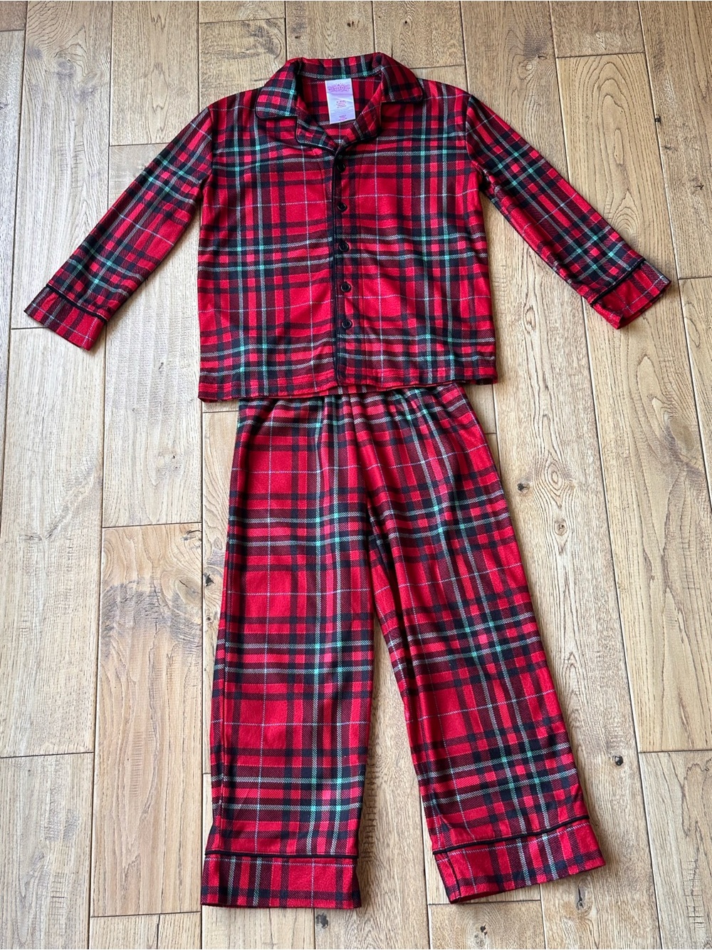 Wondershop Plaid Flannel Button Down Pajama Set size 5